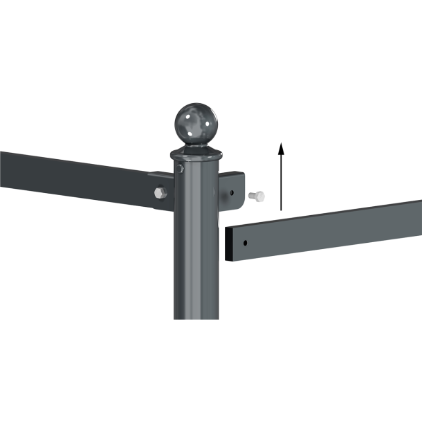 Border railing with cross bar made | of flat bar steel | Flat bar steel 45 x 15 mm | total length: 2000 mm